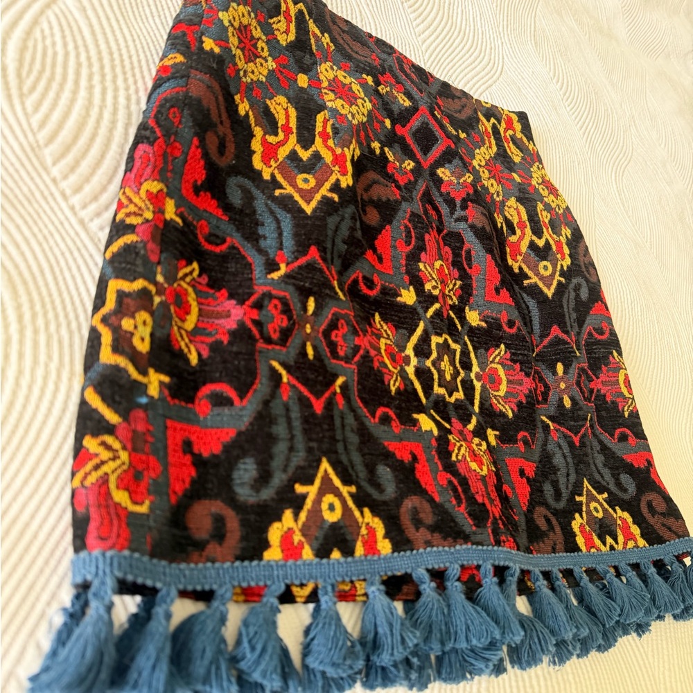 Zara Multicolor Patterned Skirt with Tassels - Picture 2 of 5